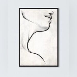 Oliver Gal Giclee “White Contour” Framed Art